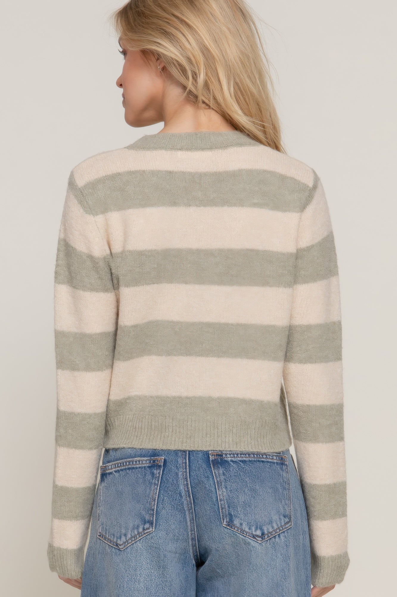 Crew Neck Stripe Sweater