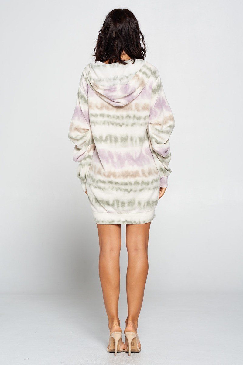 Brushed Print Sweater Dress