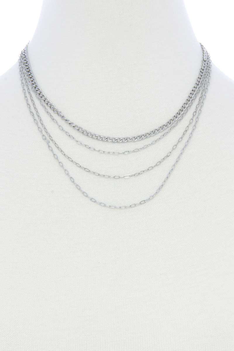 Layered Metal Necklace - Jus Fancee Boutique