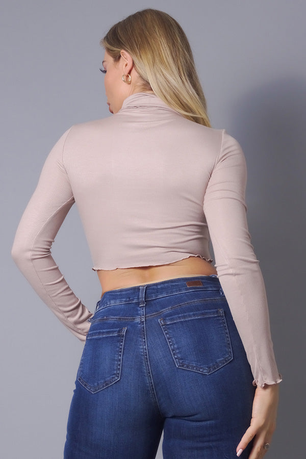 Long Sleeve Purl Edge Layer Top - Jus Fancee Boutique