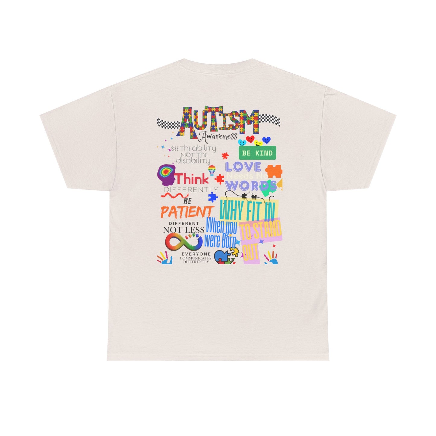 Autism Awareness Unisex Heavy Cotton Tee - Be Kind, Stand Out, and Spread Love