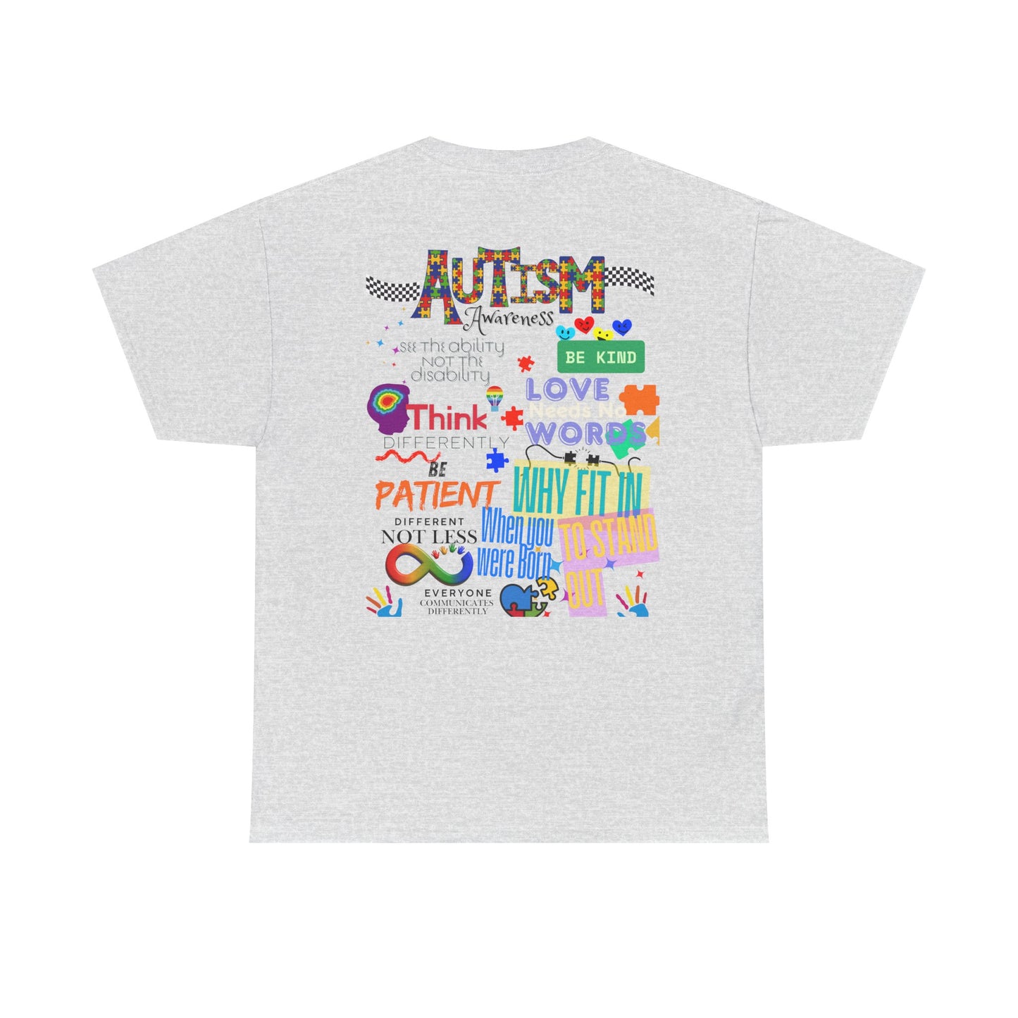 Autism Awareness Unisex Heavy Cotton Tee - Be Kind, Stand Out, and Spread Love