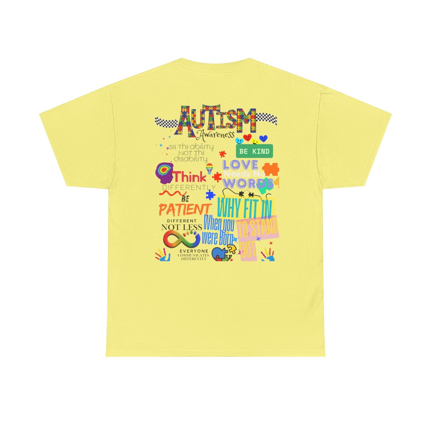 Autism Awareness Unisex Heavy Cotton Tee - Be Kind, Stand Out, and Spread Love