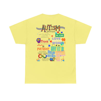 Autism Awareness Unisex Heavy Cotton Tee - Be Kind, Stand Out, and Spread Love