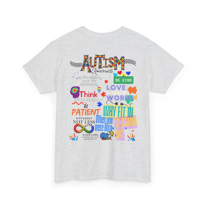 Autism Awareness Unisex Heavy Cotton Tee - Be Kind, Stand Out, and Spread Love