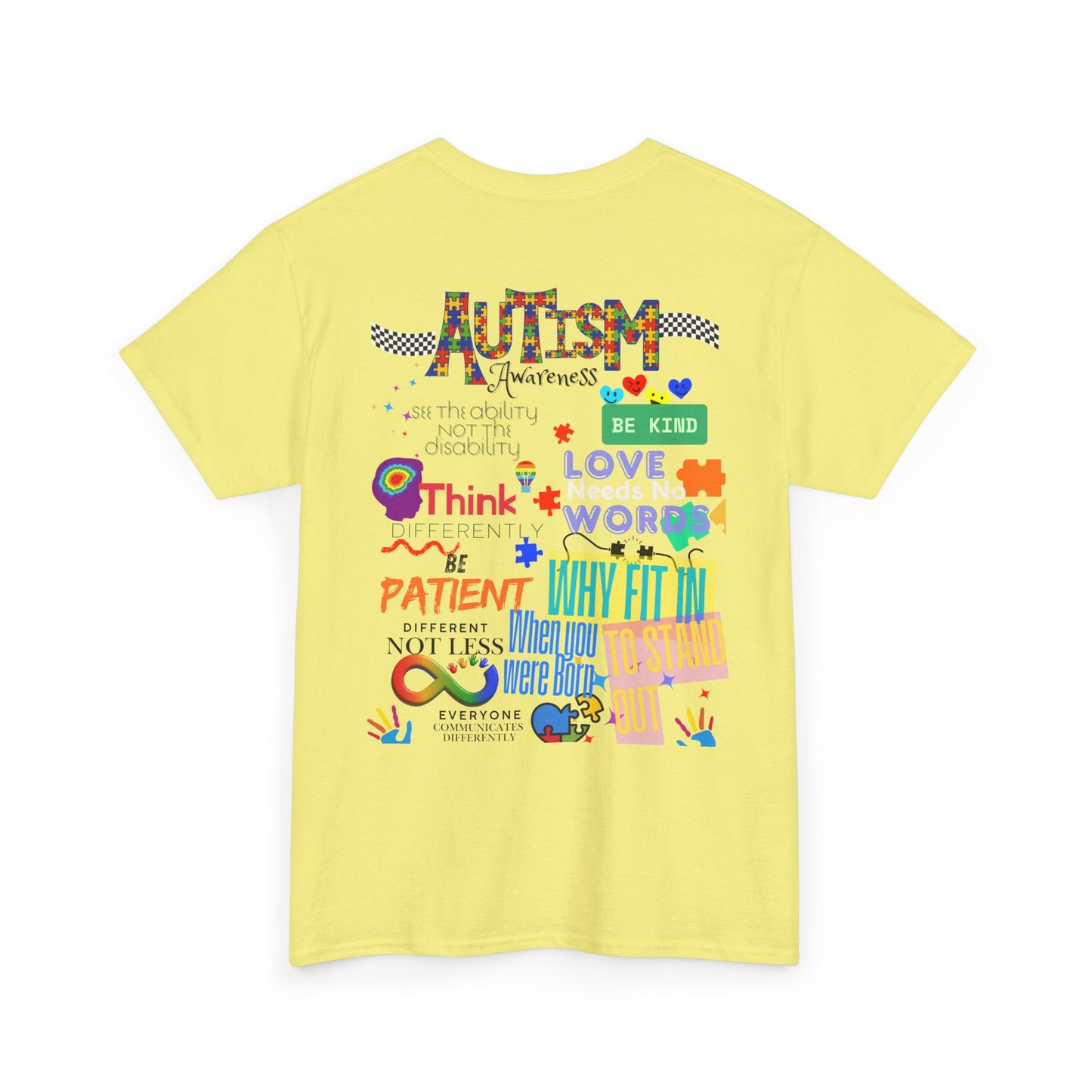 Autism Awareness Unisex Heavy Cotton Tee - Be Kind, Stand Out, and Spread Love