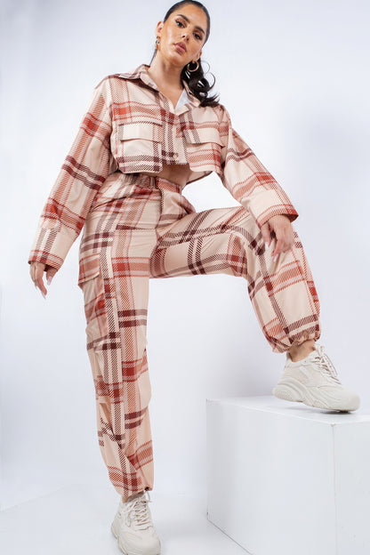 Cropped Long Sleeve Shirt & Matching Pants Set