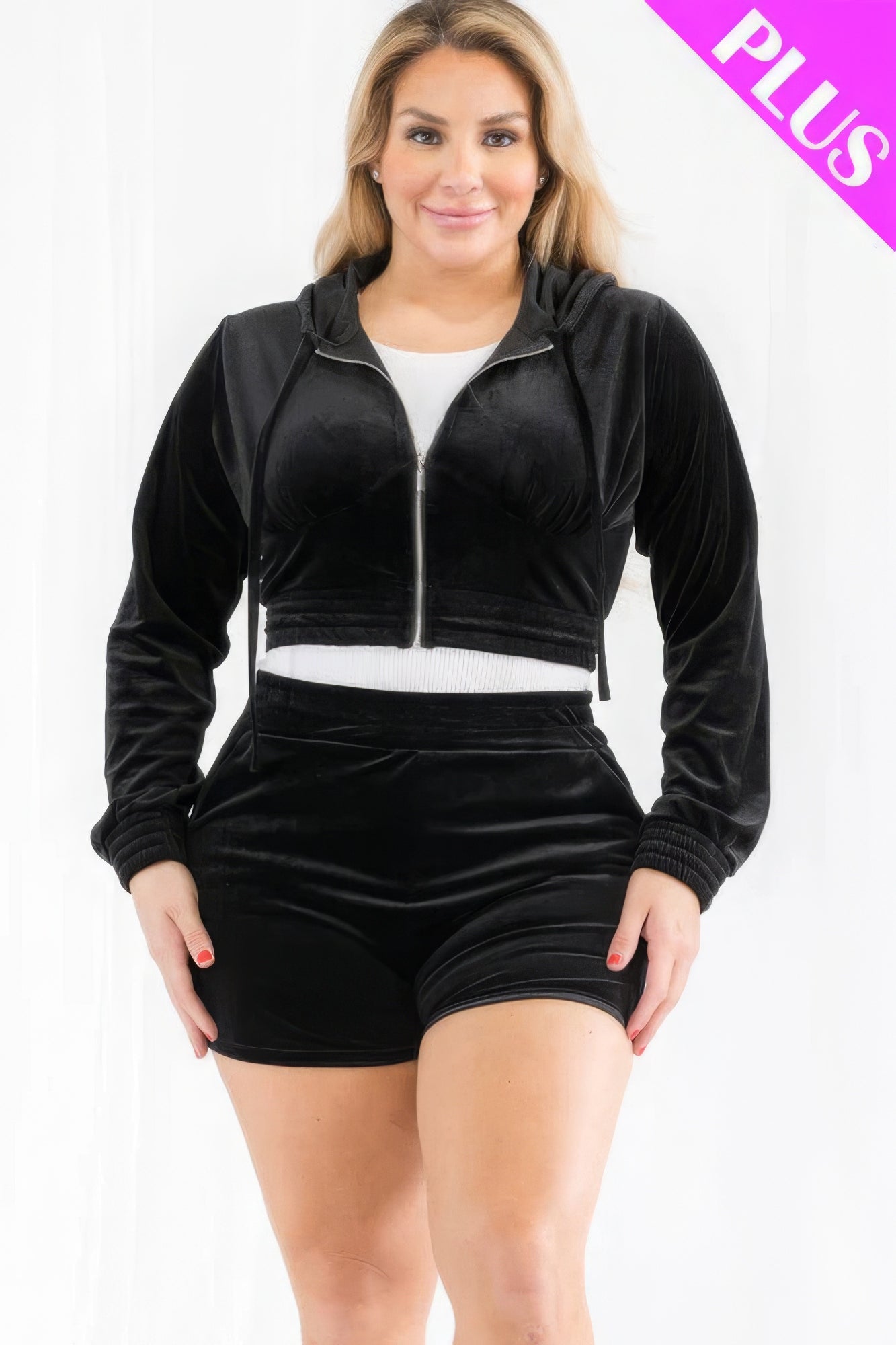Velour Shorts Set