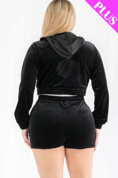 Velour Shorts Set