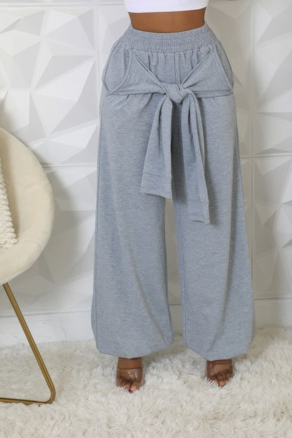 Casual Front Bow High-waisted Loose Pants