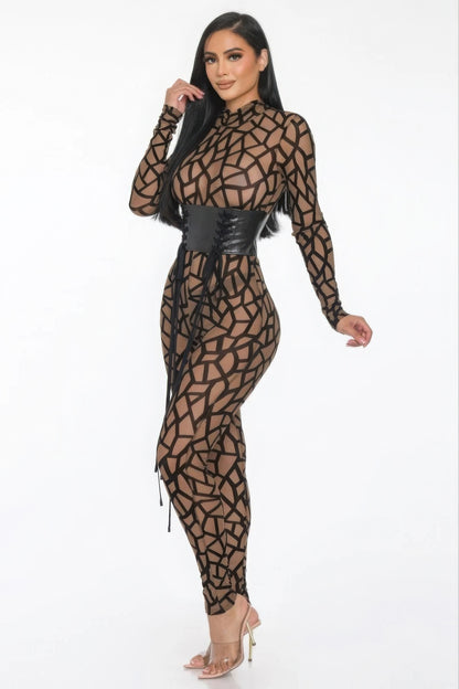 Geometric Print Jumpsuit