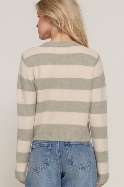 Crew Neck Stripe Sweater