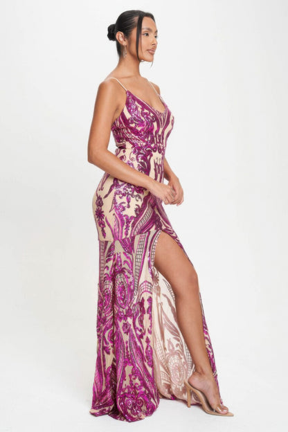 Deco Sequins Maxi Dress