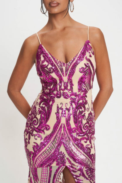 Deco Sequins Maxi Dress