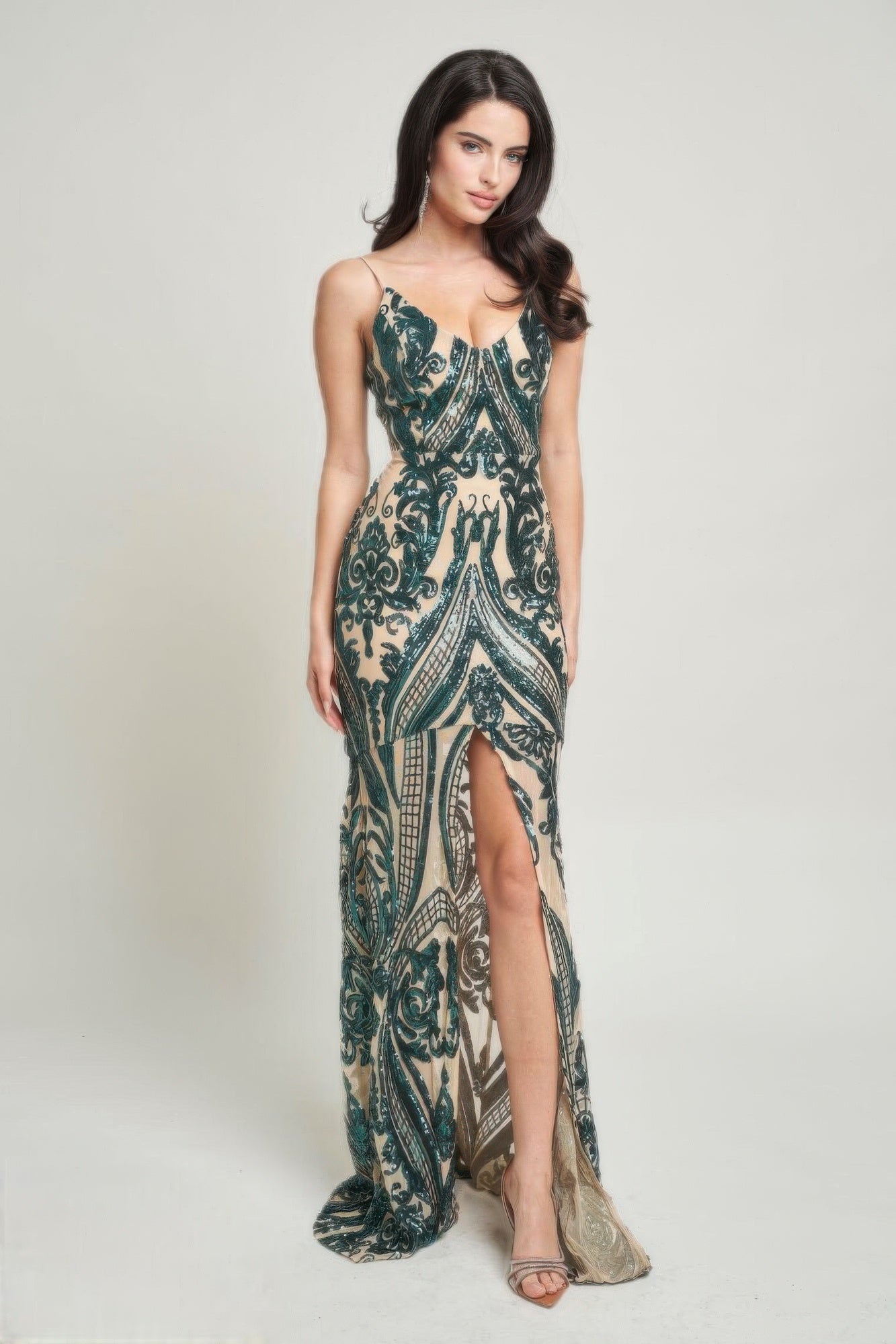 Deco Sequins Maxi Dress
