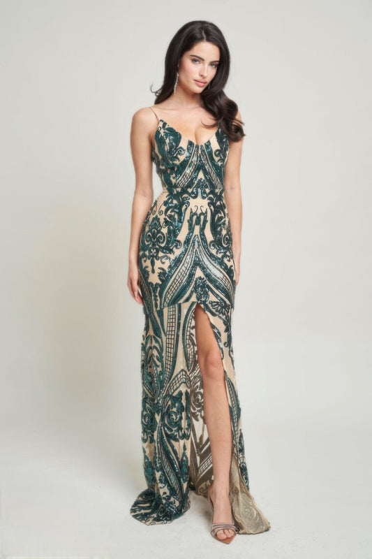 Deco Sequins Maxi Dress