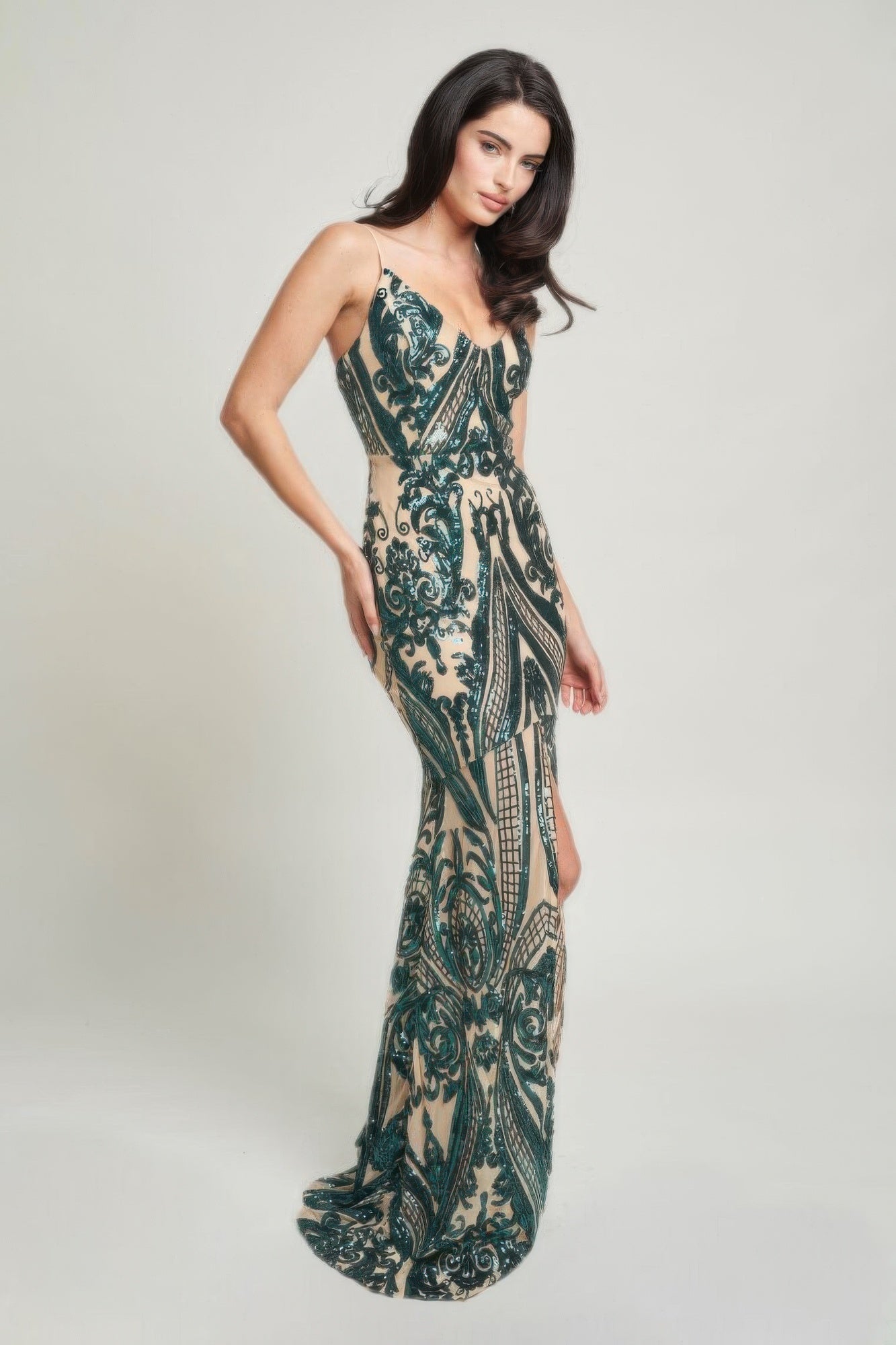 Deco Sequins Maxi Dress