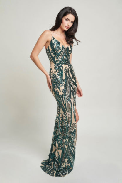 Deco Sequins Maxi Dress