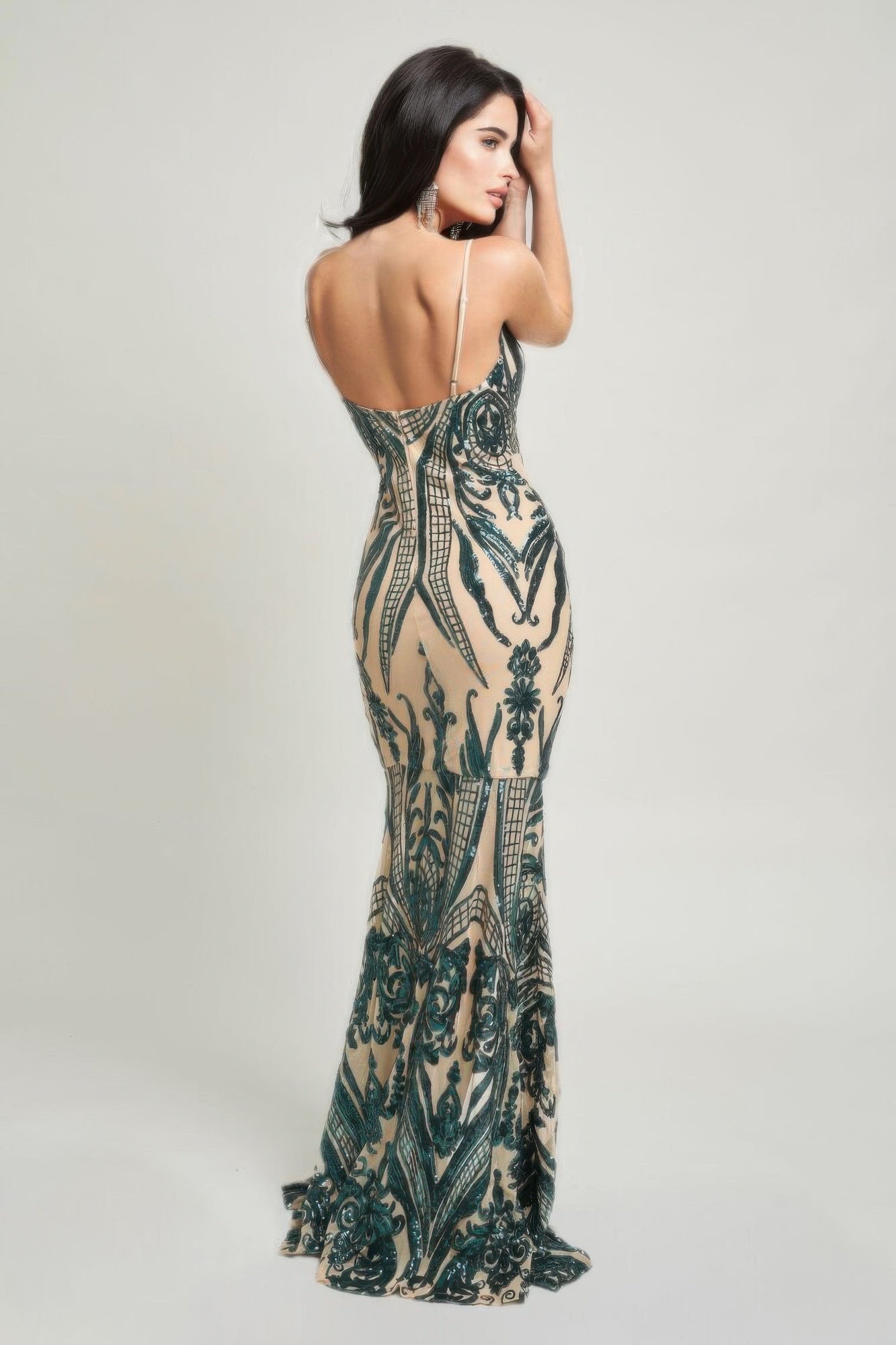 Deco Sequins Maxi Dress