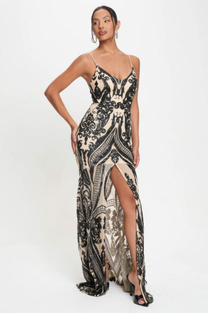 Deco Sequins Maxi Dress