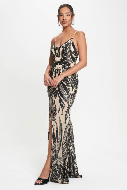 Deco Sequins Maxi Dress