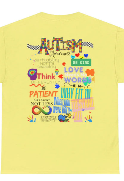 Autism Awareness Unisex Heavy Cotton Tee - Be Kind, Stand Out, and Spread Love