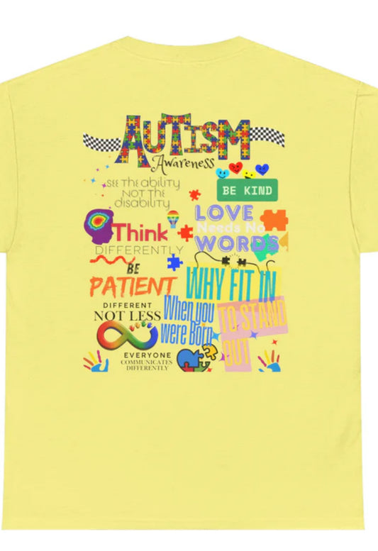 Autism Awareness Unisex Heavy Cotton Tee - Be Kind, Stand Out, and Spread Love