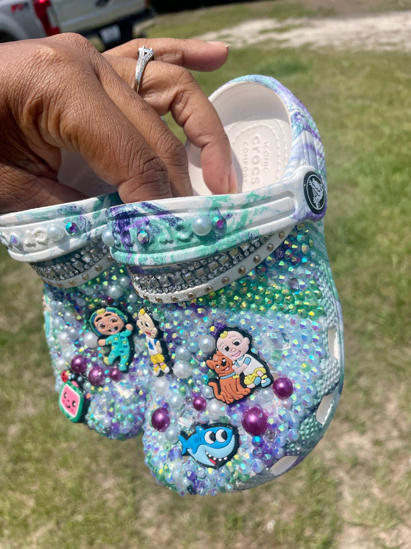 Cocomelon kid Bling Crocs - Premade