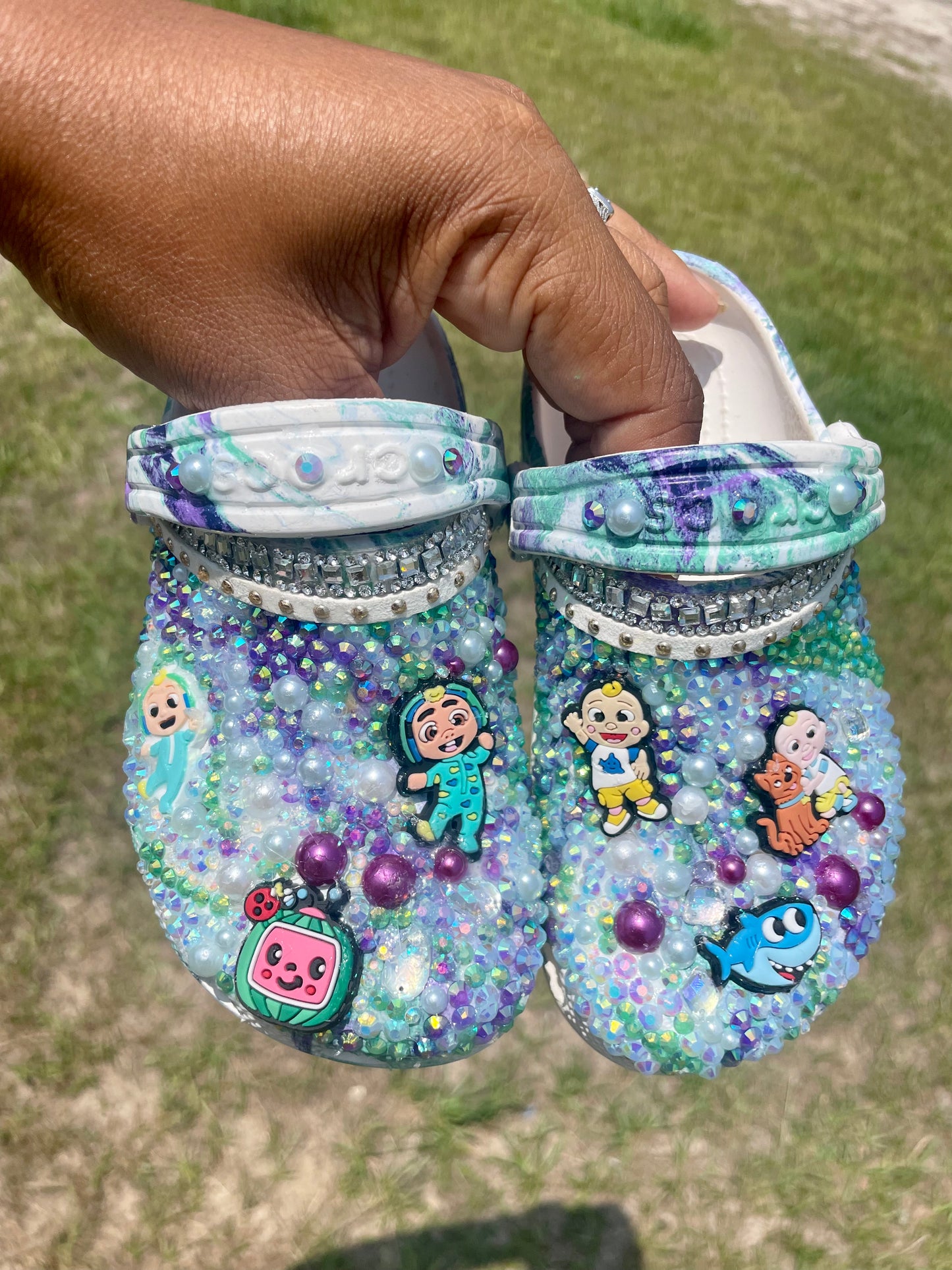 Cocomelon kid Bling Crocs - Premade