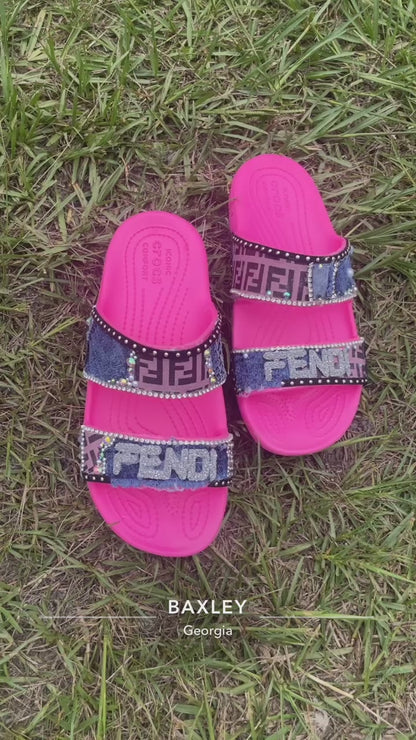 FF Designer Pink Crocs Sandals