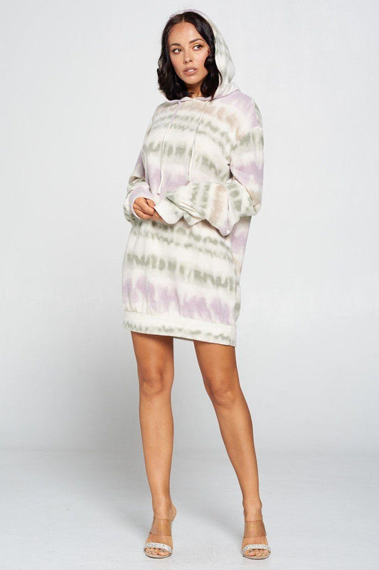 Brushed Print Sweater Dress