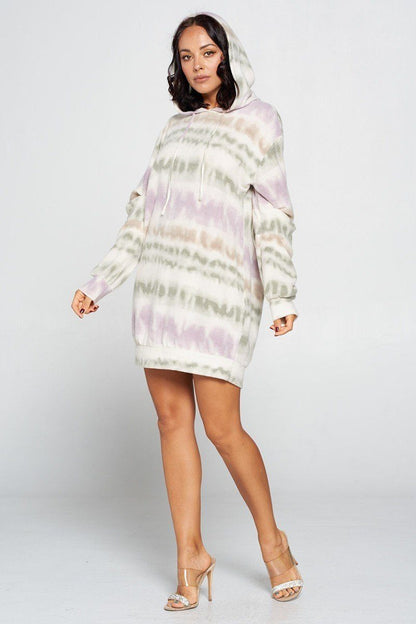 Brushed Print Sweater Dress