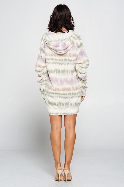 Brushed Print Sweater Dress