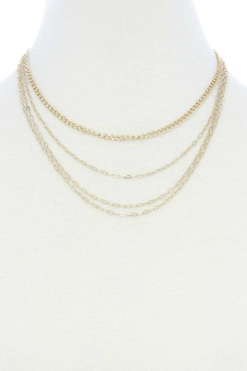 Layered Metal Necklace - Jus Fancee Boutique