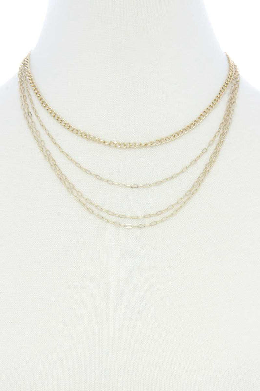 Layered Metal Necklace - Jus Fancee Boutique