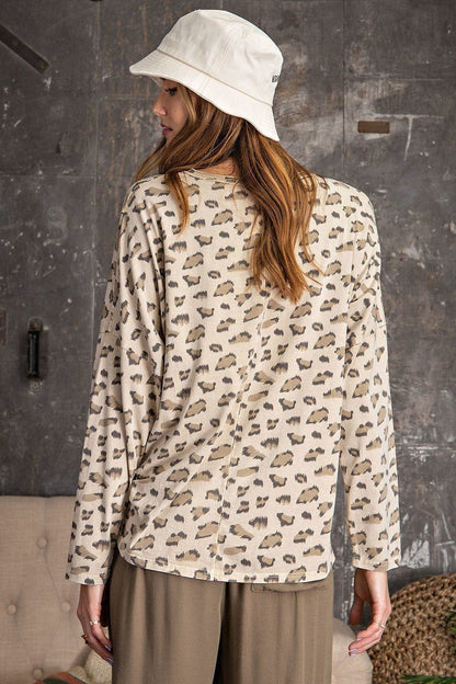 Leopard Knit Top SWEATER - Jus Fancee Boutique