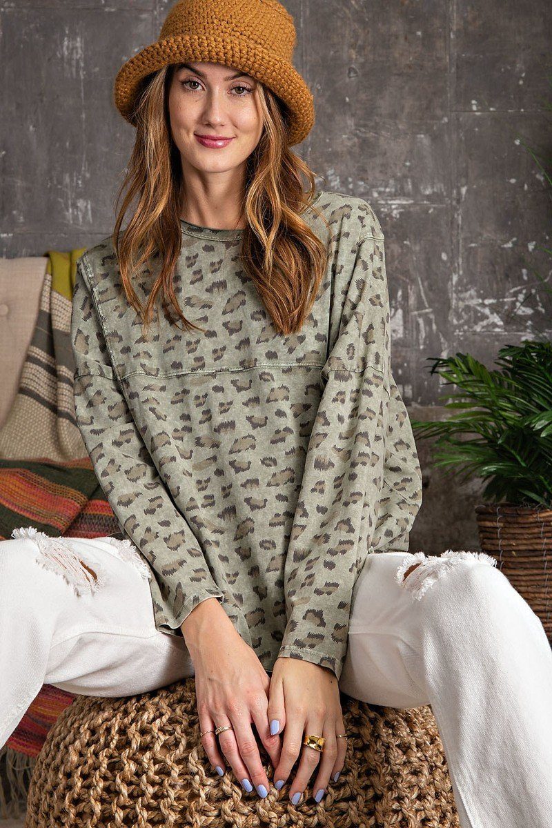 Leopard Knit Top SWEATER - Jus Fancee Boutique