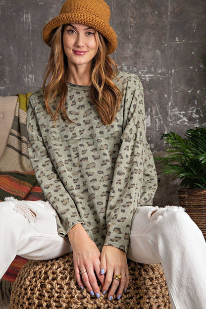 Leopard Knit Top SWEATER - Jus Fancee Boutique