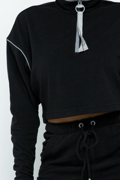 Black Sporty High-waist Shorts Set - Jus Fancee Boutique