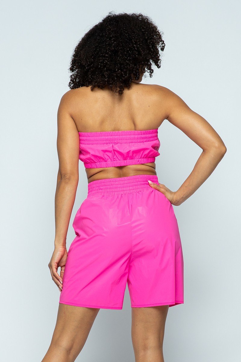 Cropped Mini Tube Top/ and  Thigh Length Shorts Set - Jus Fancee Boutique