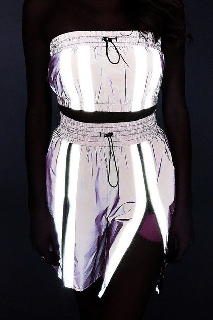 Cropped Mini Tube Top/ and  Thigh Length Shorts Set - Jus Fancee Boutique