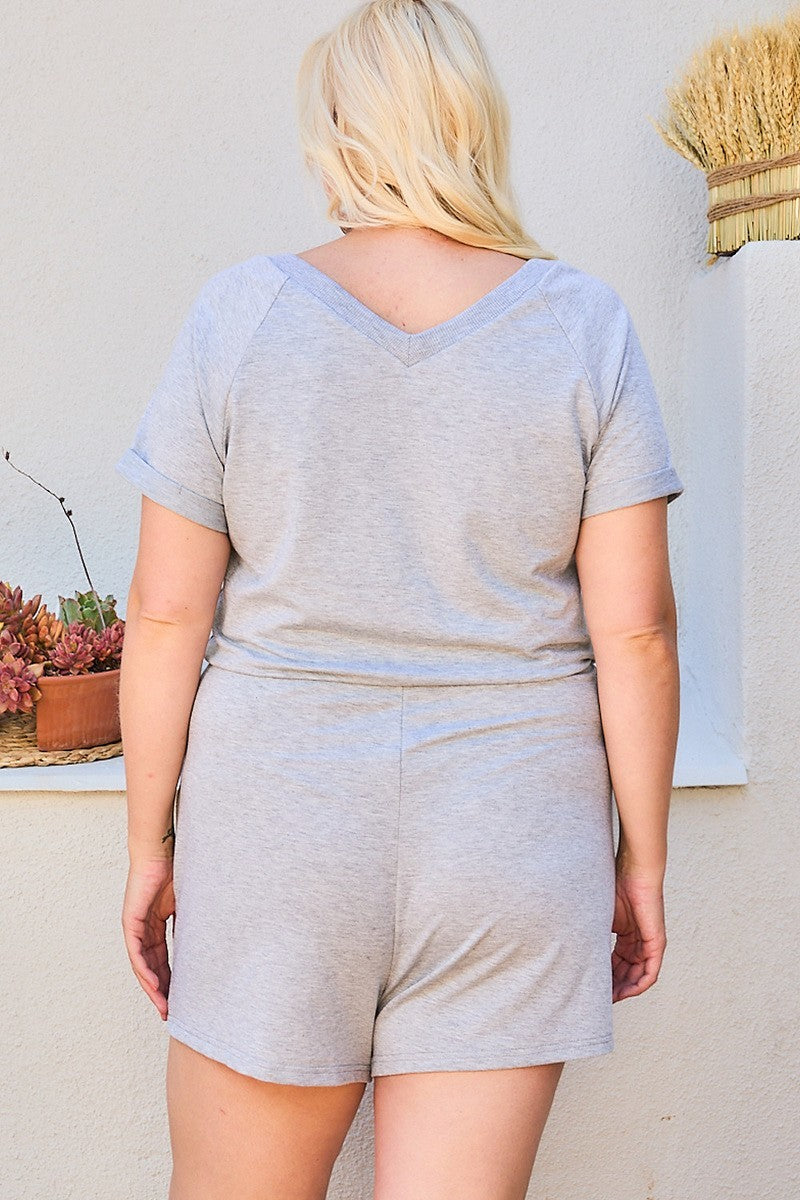 Plus Elastic Waist Band Romper - Jus Fancee Boutique