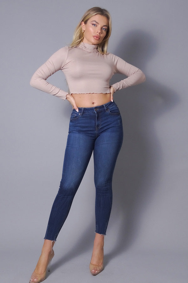 Long Sleeve Purl Edge Layer Top - Jus Fancee Boutique