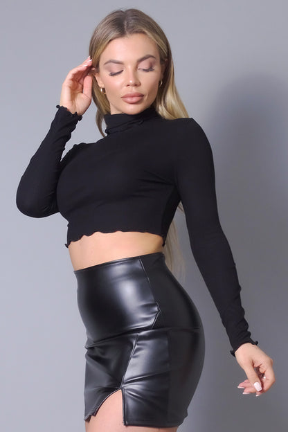 Long Sleeve Purl Edge Layer Top - Jus Fancee Boutique