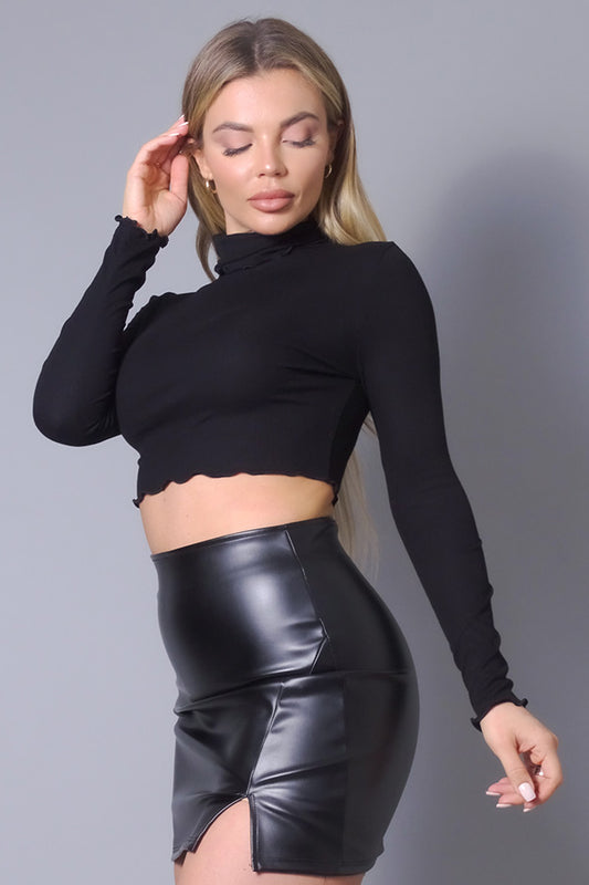 Long Sleeve Purl Edge Layer Top - Jus Fancee Boutique