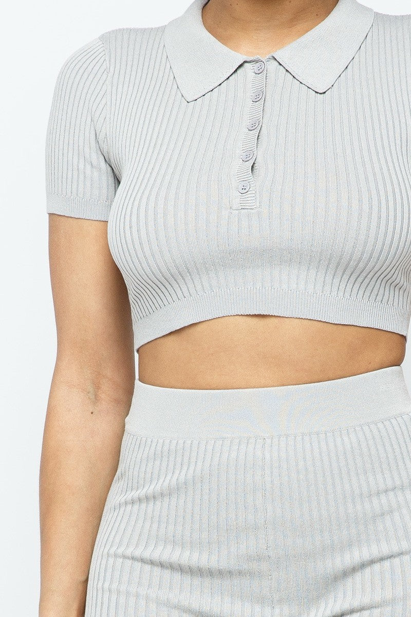 Crop Top + Mini Shorts Set - Jus Fancee Boutique