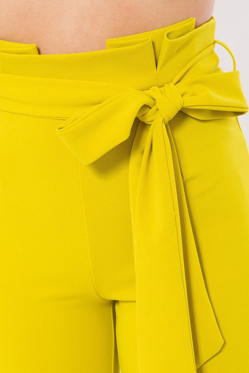 Belt Detail High Waist Skinny Pants
