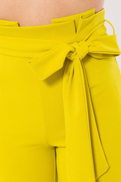 Belt Detail High Waist Skinny Pants