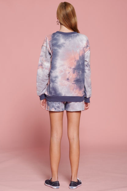 Drawstring Tie-dye Jersey Shorts