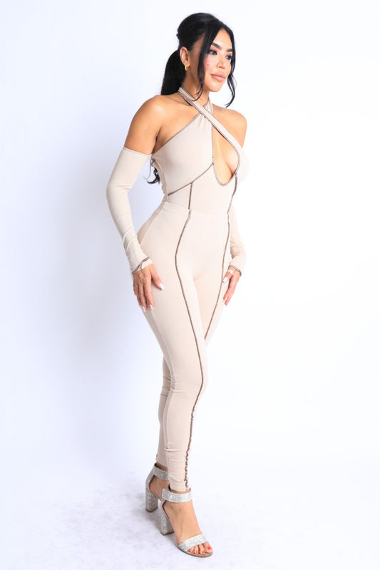 Halter Keyhole Neck Off Shoulder Set